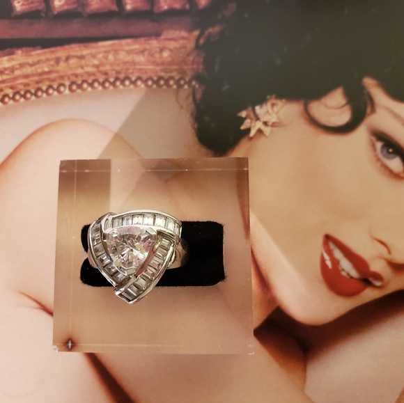 CZ  Princess Baguette Cut Sterling Silver Ring - Picture 6 of 8